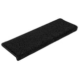 Stair Mats 15 pcs 65x21x4 cm Black Rectangular Edge 134576