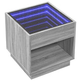 Coffee Table with Infinity LED Grey Sonoma 50x50x50 cm 847656