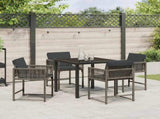 Garden Dining Set 5 pcs Grey Poly Rattan 3380749