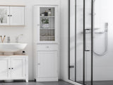 Bathroom Storage Cabinet with 3-tier Shelf Drawer Door, Floor Cabinet Free Standing Tall Slim Side T3398P343157