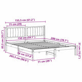 Bed Frame with Upholstered Headboard Taupe 150 x 200 cm 878252