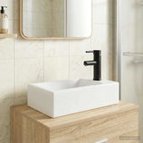 Bathroom Wash Basin Matte Black 45.5 x 25.5 x 13 cm Metal 890223