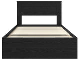 Bed Frame with Headboard Black 100 x 200 cm Solid Pine Wood 3409792