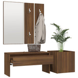 Hallway Furniture Set Brown Oak Engineered Wood 3120199
