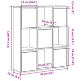 Bookcase Smoked Oak 89x24x101.5 cm Engineered Wood 860404