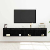 TV Cabinet Set 2 pcs Black oak 80 x 30 x 30 cm Engineered Wood 862205
