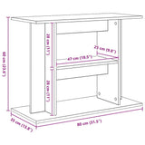Aquarium Stand Grey Sonoma 80x35x60 cm Engineered Wood 833581