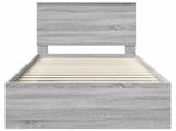 Bed Frame Grey Sonoma 90 x 190 cm Solid Pine Wood 3409404