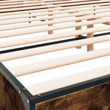 Bed Frame without Mattress Smoked Oak 180x200 cm Super King 3280014