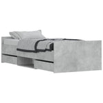 ZNTS Bed Frame without Mattress Concrete Grey 100x200 cm 3203799