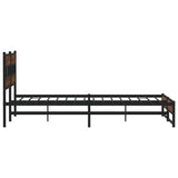 Metal Bed Frame without Mattress Brown Oak 183x213 cm 3308513