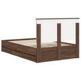 Bed Frame with Drawer Brown Oak 120 x 190 cm Engineer Wood 3411144