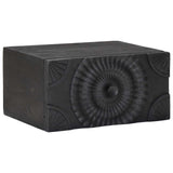 Handmade Bedside Cabinet Black 40 x 30 x 20 cm Solid Mango Wood 42020079