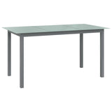 Dining Set Silver and Black Powder-coated aluminium, textilene, glass 3070636