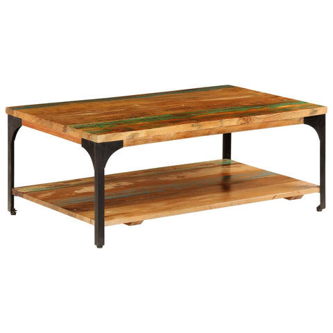 Coffee Table with Shelf 100x60x35 cm Solid Reclaimed Wood 247324