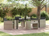 Garden Dining Set 5 pcs Light Grey Poly Rattan 3380707