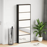 Shoe Cabinet with Mirror 5-Layer Black 63x17x169.5 cm 3228280