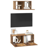 TV Cabinet Set Wall-mounted 2 pcs Old Wood Engineered Wood 3393381