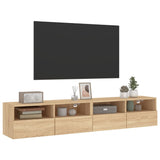 TV Wall Cabinets 2 pcs Sonoma Oak 80x30x30 cm Engineered Wood 836873