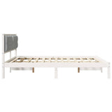 Bed Frame Light Grey 160 x 200 cm Solid Pine Wood 878178