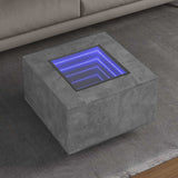 Coffee Table with LED Concrete Grey 60x60x40 cm Engineered Wood 847570