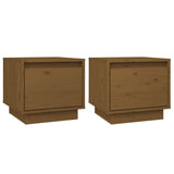 ZNTS Bedside Cabinets 2 pcs Honey Brown 35x34x32 cm Solid Wood Pine 813402