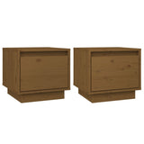 Bedside Cabinets 2 pcs Honey Brown 35x34x32 cm Solid Wood Pine 813402