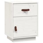 ZNTS Bedside Cabinet White 40x34x55 cm Solid Wood Pine 818307