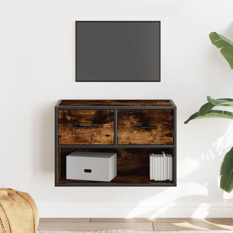 ZNTS TV Cabinet Smoked Oak 60x31x39.5 cm Wood and Metal 848911