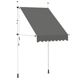 Retractable Awning Anthracite Polyester with PU coating, Steel 143687