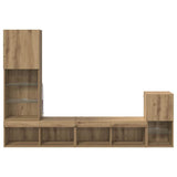 TV Wall Units with LED Strip Lights Artisan Oak Engineered Wood 3402948
