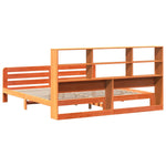 ZNTS Bed Frame without Mattress Wax Brown 180x200 cm Super King Solid Wood Pine 3309934
