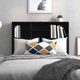 Headboard Cabinet Black Engineered Wood 100x19x103.5 cm 811845