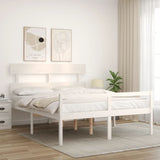 Senior Bed without Mattress White 160x200 cm Solid Wood 3195362