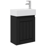 Bathroom Vanity Unit with Tap Black 45.5 x 25.5 x 84 cm 889492