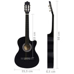 ZNTS Western Classical Cutaway Guitar with 6 Strings Black 38" 70132