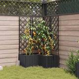 Garden Planter 3 pcs Black 80 x 80 x 143 cm Plastic 42002841
