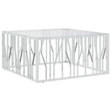 Coffee Table 100x100x50 cm Stainless Steel and Glass 350065