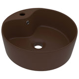 Luxury Wash Basin with Overflow Matt Dark Brown 36x13 cm Ceramic 147039