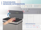 72L Recycling Sensor Bin Stainless Steel 3 Compartments For Both Wet/Dry Waste w/Removable Lid T3398P343507