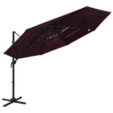 4-Tier Garden Parasol with Aluminium Pole Bordeaux Red 3x3 m 313832