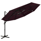 Garden Parasol Bordeaux Red Polyester 3x3 metres Collapsible 313832