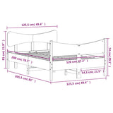 Bed Frame without Mattress 120x200 cm Solid Wood Pine 3216384