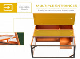 Rabbit Hutch Outdoor Guinea Pig Hutch Run Small Animal Off-ground Duck House Hideaway Backyard T3398P350058