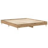 Bed Frame Artisan Oak Engineered Wood, Solid Pine Wood, Plywood 3329029