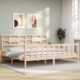 Bed Frame without Mattress 200x200 cm Solid Wood Pine 3192576