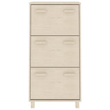 Shoe Cabinet HAMAR Honey Brown 59.5x35x117 cm Solid Wood Pine 340512