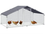 Large Chicken Coop, Galvanised Walk In Chicken Coop Hen House w/ Water-Resist Cover, 3 x 1.7 x 1.9m T3398P347610
