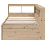 Bookcase Bed without Mattress 90x190cm Solid Wood Pine 3324481