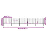 Garden Fence Steel Sturdy Rectangular Modern 277624